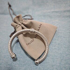 David Yurman Sterling Silver Pave Diamond Bracelet